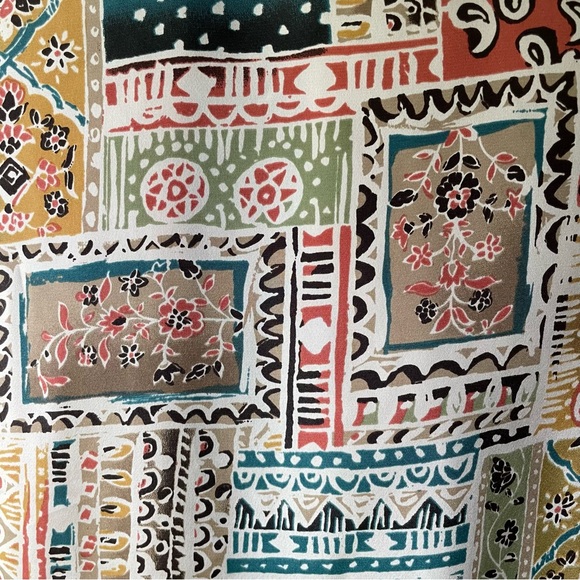 VINTAGE 1990s patchwork pattern button down blouse - Picture 9 of 11